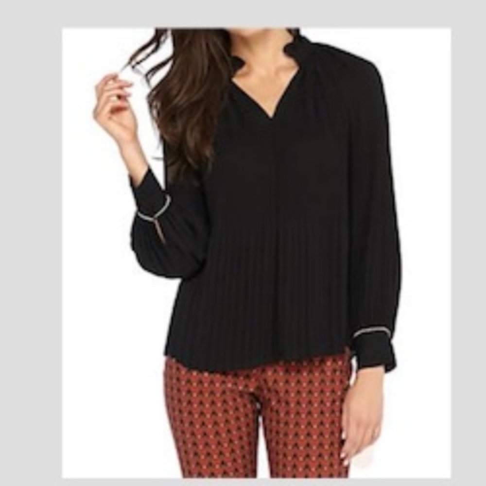 THE LIMITD Women Top Long Sleeve Shirt Blouse Size Large, Black